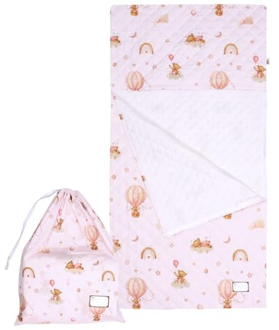 PERLETTI Saco de Dormir Niños Jardin de Infancia TOG 1.5 - Alfombrilla de Siesta Infantil para Viaje Camping - Saco Cama Niño Niña Ligero con Bolsa - 70x140 cm (Osos, 70x140 cm)