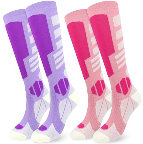 srclo Mens Womens Merino Wool Ski Socks,2 Pairs Full Cushioned Thermal Warm Knee High Thick Socks for Winter,Cold Weather,Skiing,Snowboarding,Sports,Hiking