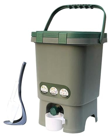 QUXVUIS Cubo de compostaje para residuos de Cocina. Reciclaje eficiente para una Vida sostenible. Puede convertir rápidamente Grandes cantidades residuos Cocina en Compost líquido y sólido. Cubo