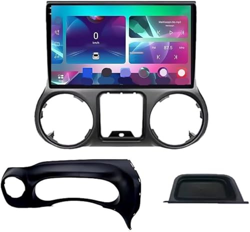 Dispositivo di navigazione per auto Autoradio con lettore DVD per Jeep per Wrangler RHD, navigazione GPS, supporto Bluetooth 4G Wi-Fi(8 Core 4G+Wifi 12G+256G)