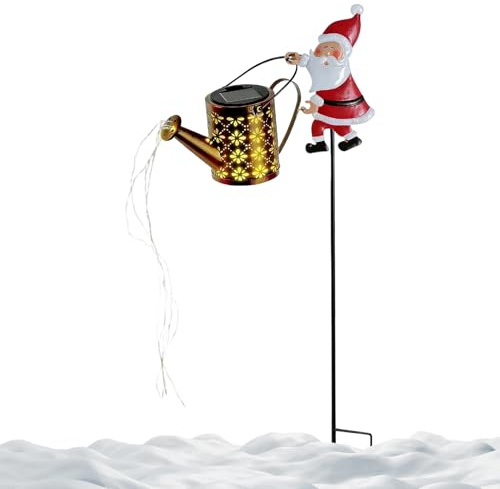 Générique Ghirlande luminose esterne - Annaffiatoio LED Babbo Natale - LED di Natale esterne alimentate a energia solare, per giardino, , terrazzo, portico, prato, , decorazioni