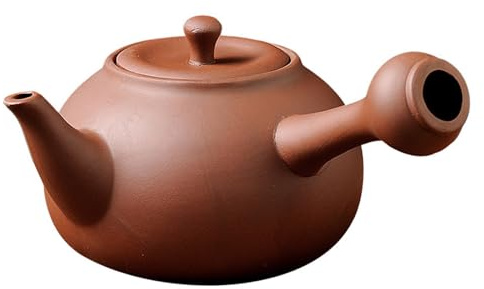 Lila lertekanna, Spishäll, Keramik, Handgjord kanna, Kung Fu lösbladsmaskin(Brown)
