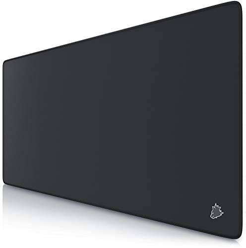 TITANWOLF - XXL Speed Gaming Mouse Mat Mouse Pad - Extra Large 900 x 400 x 4mm - Water-Resistant Mousepad with Non-Slip Rubber Base - Smooth Cloth Surface - Black