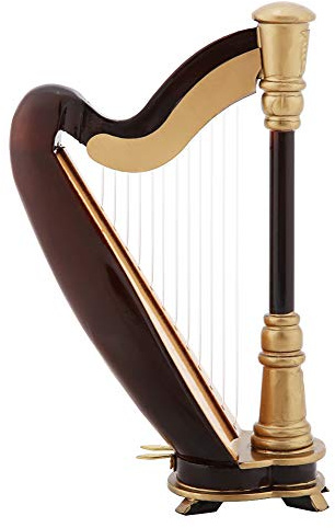 Garosa Arpa Miniatura in Legno con Musica, Modello Classico Wind Up con Supporto, Decorazione per Collezioni, Accessori per Bambole, Regalo Musicale, Ornamento da Esposizione