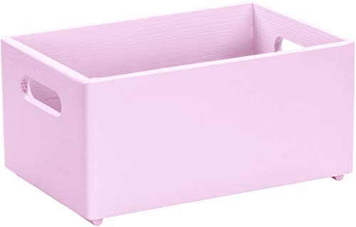 LAUBLUST Große Holzkiste mit Griffen - 30x20x14cm, Rosa | Allzweck-Kiste und Aufbewahrungskiste | Spielzeug-Kasten | Deko-Kiste zum Basteln | Spielzimmer Einrichtung | Geschenk-Verpackung