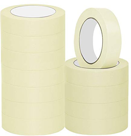 NORTHERN BROTHERS Masking Tape for Painting 25mm Indoor Decorators Decorating Tape Beige Adhesive Crafts Painters Tapes 12 Rolls (25mm x 20M)