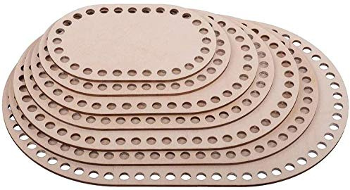 BENALI Creative Naturholzkorbboden, Oval Korbböden Set x 7 Stck, Holzbasis Für DIY, Korbböden zum Häkeln, Holzbasen für Häkelkorb 15cm-30cm (Set (15cm-30cm))