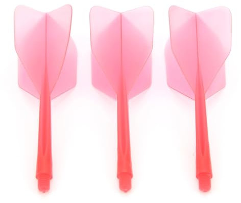 SPYMINNPOO Dart Welle und Flights, 3-teilig, transparente Dart-Achse, integriert, aus ABS und Flight, Standard-Kit, bruchsicher (rot)