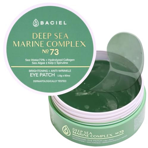 73% Meerwasser - Kollagen & EGF Augenpads I Anti-Falten (Feine Linien) I Niacinamid zum Aufhellen I Korean skincare By BACIEL (30 Paia)