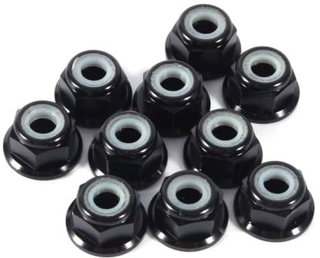 10 Stücke Selbstsichernde Muttern M4 Sechskantmuttern Flanschmutter Mutter CNC Aluminium Flansch Nylon Sicherungsmutter für Autofahrzeuge Motoradapterteile