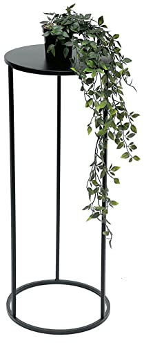 DanDiBo Blumenhocker Metall Schwarz Rund 50-70 cm Blumenständer Beistelltisch 96316 Blumensäule Modern Pflanzenständer Pflanzenhocker (70 cm)