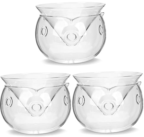 UPKOCH Set of 3 Glass Salad Bowls with Dry Ice Container Clear Dessert Bowl and Serving Bowl for Fruit Snacks Cereals Family Gatherings Parties Food Presentation 4.41X4.41X9.45In