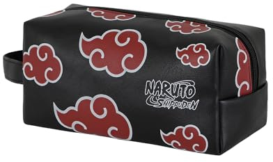 Naruto Clouds-Borsa da Toilette da Viaggio Brick Plus, Nero, 25 x 12 cm