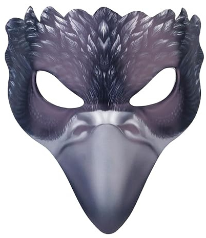 ABOOFAN Masque de Corbeau Demi Visage pour Halloween Masque Animal pour Fête de Carnaval Accessoire Unique pour Garçon Fille et Adultes