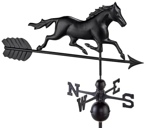 Girouette Moderne inspirée de la Ferme - Cheval Trot Taille Standard/Pleine Taille - Finition Noire Good Directions