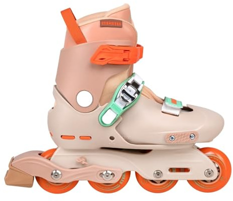 C SEVEN C7skates Nostalgic Jr. Inline Skates for Girls, Boys, and Youth (Tangerine, Size L)