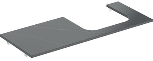 Geberit ONE piatto lavabo, ritaglio a destra, per lavabo da appoggio, gres, 120x2x47cm, 505.155.00.; colorazione: Marmo look nero/opaco