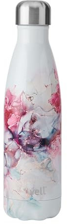 S'well Original Water Bottle, Rose Marble, 500 ml, Vacuum-Insulated Drinks Bottle Keeps Drinks Cold and Hot - BPA-Free Stainless Steel Hydration Bottle for On the Go