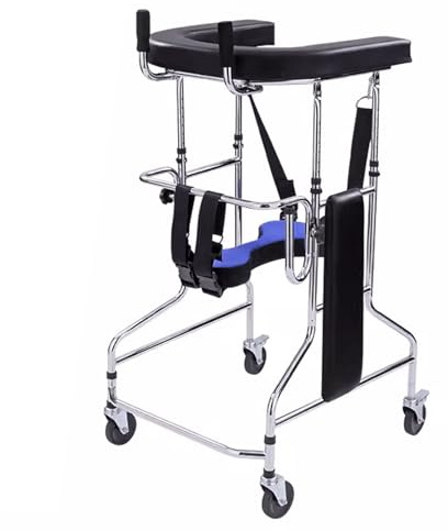 Faltbarer Rollator Aufrecht Gehhilfe für Mit Behinderung Zerebralparese Mobilitätshilfen Höhenverstellbarer Gehwagen mit 4 Rädern & Gepolstertem Sitz (Size : Women's)