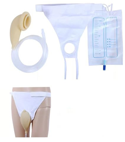 Reusable Male Urine Bag,Urinal Urine Collector,Elderly Pee Bag Urinal with Urine Bags,Soft Urinal Bag Kit Sturdy Spill Proof Pee Collectors