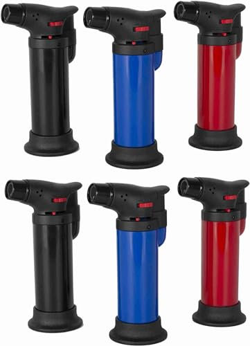 DISPAU Pack de 6 Soplete Butano Multiuso para Cocina, Camping y Manualidades, Mini Quemador de Gas