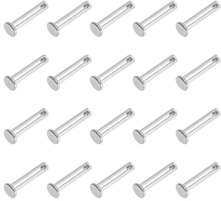 PATIKIL 20 Stück 20mm Lange Steckbolzen 4mm Durch. Flachkopf Edelstahl Bolzen mit Loch 1,7mm Durch. Einlocher Sicherungsbolzen für Industrie Maschinenbau Anhänger Scharnier Möbel, Silber