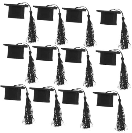 PLAFOPE Graduierung Hut Jar Topper 12pcs Miniatur Grad Cap Flasche Topper Für Wein Flasche