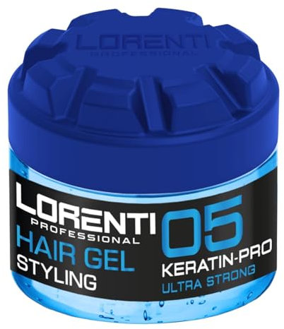 LORENTI TOKYO & SEOUL Barber Hair Styling Gel 05 Keratin-Pro Ultra Hold 300 ml – gel per capelli da uomo – forte tenuta – nessun incollaggio e senza residui – senza alcool – gel per capelli – look