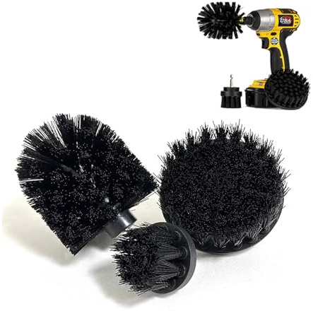 DTXLX 3Pcs Black Drill Brush Attachment | Electric Washing Drill Brushes for Cleaning Household and Company Floors, Bricks, Toilets, Bathtubs, Wash Basins, Cars, Etc