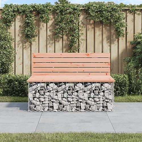 JHQHSM Gartenbank aus Gabionen, Bank für den Garten Gartenbank wetterfest Sitzbank Outdoor Bank im freien Geeignet für Hinterhof Terrasse Pool Garten 103x70x65 cm Massivholz Douglasie