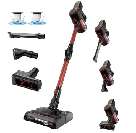 LRF-yxkj Aspira E Lava Pavimenti Casa Asciutto e Umido,Luci LED,5 in 1 Lavapavimenti Senza Filo per Pavimento Tappeti Animali e Gli Interni Delle Auto