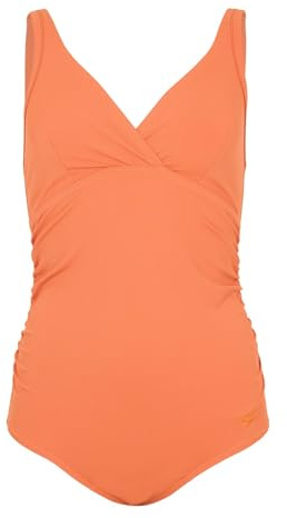 Speedo kvinnors V-hals moderskap U-back baddräkt i orange, Orange, 34