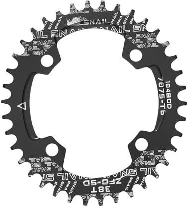 ENGWE MTB Plateau de vélo 104BCD étroit et Large, 32T, 34T, 36T, 38T, Rond, Ovale, en Aluminium, Convient aux chaînes de 8, 9, 10, 11 Vitesses