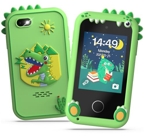 Smartphone Niños Teléfon Móvil Juguete 20 Juegos Educativos 8GB Tarjeta | Doble cámara integrada, función música, juguete educativo ideal para niños de 3 a 10 años