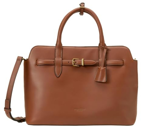 Marc O'Polo Handtasche Umhängetasche Gigi Shopper Dark Cognac braun