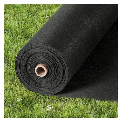 UBOHUZ Tissu De Sol De Jardinage Couvre-Sol de Jardin 4 x 100 pi 8 oz, barrière Anti-Mauvaises Herbes Non tissée, Tissu géotextile, Noir pour Jardin Et Potager