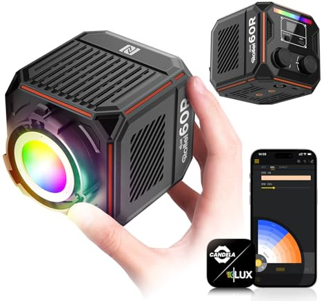Rollei LUX 60 RGB Led Videoleuchte mit Eingebautem Akku DC/Typ C Aufladung