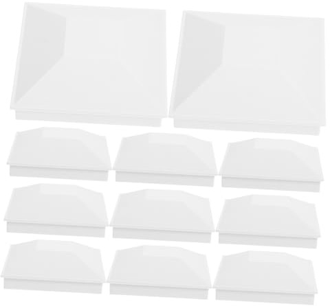 ORFOFE 12 pièces Lot de Capuchons de Poteaux Carrés et Pyramides Chapeaux de Clôture Résistants Aux Intempéries Protection Étanche pour Poteaux Bois et Plastique Décor Jardin Extérieur