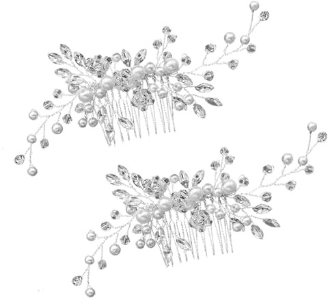 SOIMISS 2piezas Peineta de Novia Gemas de Imitación y Cristal Tocado de Boda para Dama de Honor Accesorio Cabello de Novia para Bodas