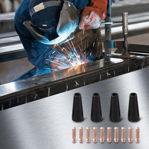 Gettimore Flux Core Kit d'embouts de buse sans gaz pour soudage MIG 0,6 mm et 0,8 mm compatible avec les torches 14AK 15AK MB14 MB15