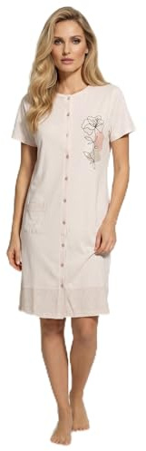 SNELLY Camicia da Notte Estivo Donna Cotone,CL331 Lilla