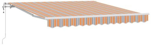 Tmriohed Tenda da sole elettrica con braccio articolato, multicolore, 300 x 250 cm, con telecomando e manovella, robusta protezione solare in poliestere e metallo, per terrazza, balcone e giardino