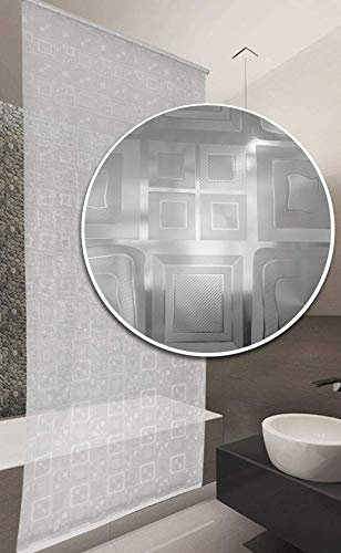 Tropik Home Bathroom Shower Curtain Roller Blind Extra Long, 4 Width Sizes (Wide 80 x Drop 240cm)