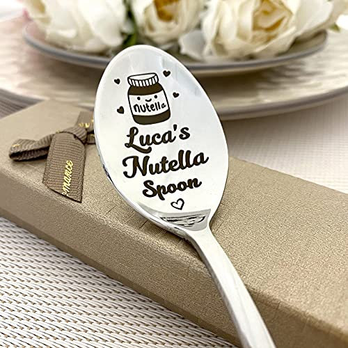 Namensgravur Löffel für Schokoladencreme - Personalisierter Schoko-Löffel, Tolles Geschenk für Geburtstagskinder