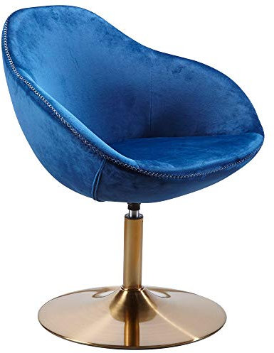 KADIMA DESIGN Loungesessel Blau Drehstuhl Clubsessel Samt Cocktailsessel Lounge