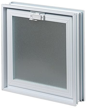 Fenêtre de ventilation à insérer dans un mur en blocs de verre, brique ou béton | Dimensions cm 38,4 x 38,4 x 8 cm | Remplace 4 blocs de verre de 19 x 19 x 8 cm | Unité de vente 1 fenêtre