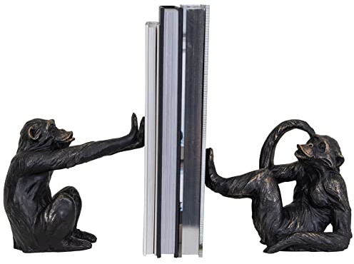 Saville Designs Skulptur Buchstützen, Kunstharz, Schwarz, Einheitsgröße