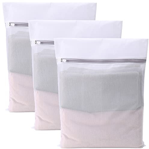 NAOKBOEE 3 Packungen Netz-Wäschesäcke für Feinwäsche, Waschmaschinen-Waschbeutel, für Dessous, BH, Socken, Unterwäsche, Babykleidung, Reiseaufbewahrung (3 Medium)