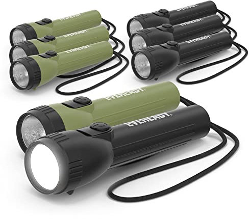 Energizer Eveready, Linterna Led Eveready, Linterna De Uso General En Verde Y Negro, Paquete De 8 Unidades