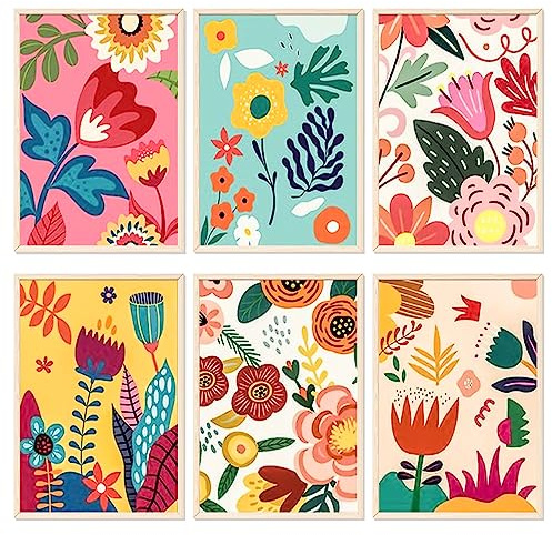 YALKIN Paint by Numbers for Adults and Beginner, Painting by Number Kits On Canvas,Without Frame DIY Color Oil Painting Acrylic Paints,Home Wall Decor 6 Pack 8x12 in